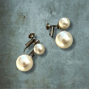Vintage 1950s Pearl Earrings by JUDY LEE from a Private Collection